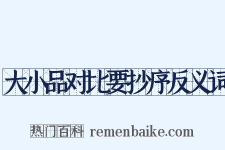 大小品对比要抄序反义词是什么意思的图片